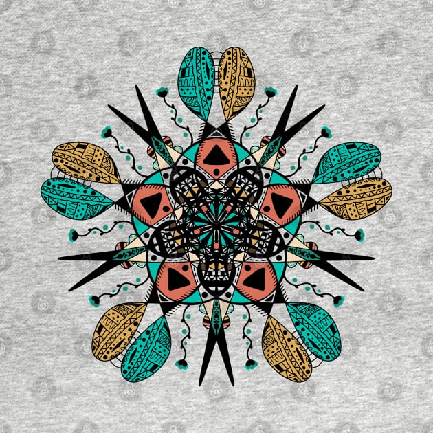 Trendy stylish multicolor print mandala. Hand drawn illustration. Posters and Art Prints by Art KateDav